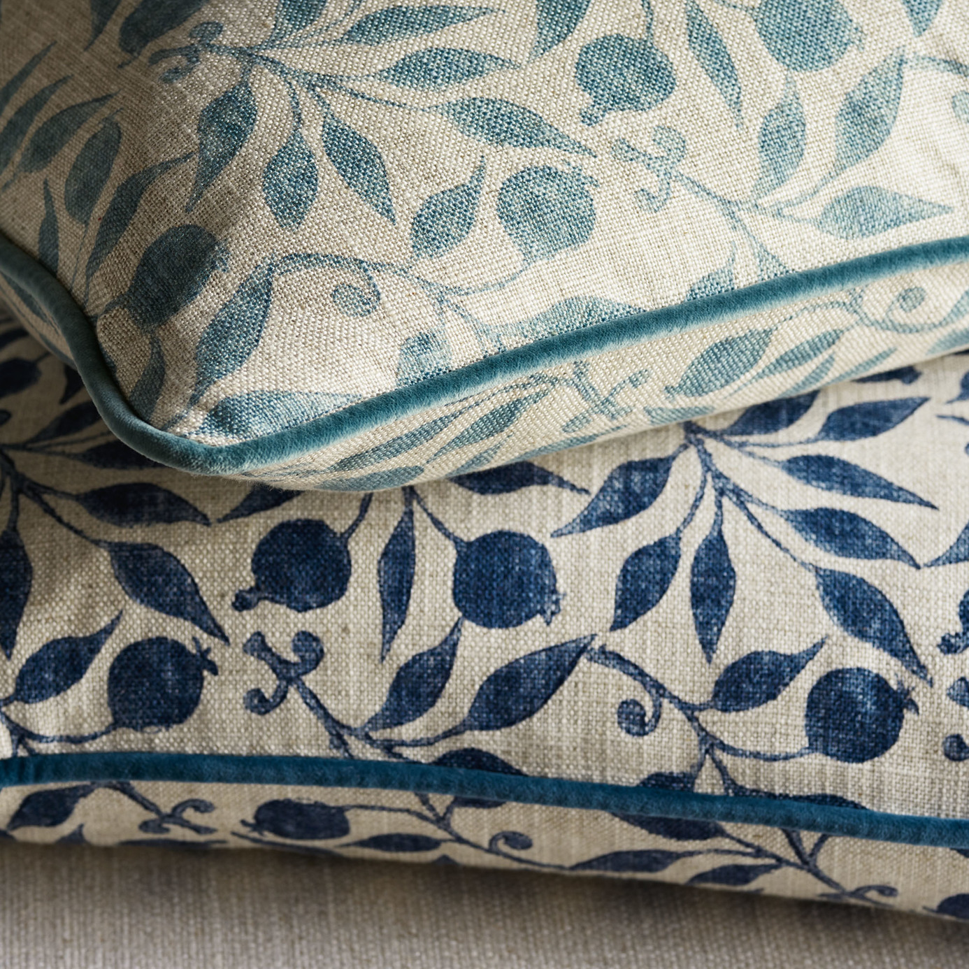 Rosehip Linen/Ecru Fabric by MOR